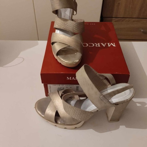 Marco Tozzi sandals used, size 41, beige gold color