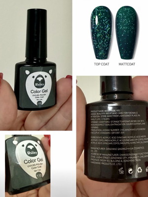 Glitter dark green UV LED polish 7.3ml brand new