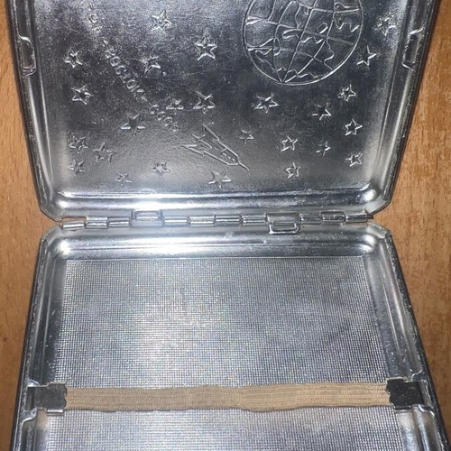 CCCP Space Tobacco Case 1961 Used, Vostok Launch Enamel