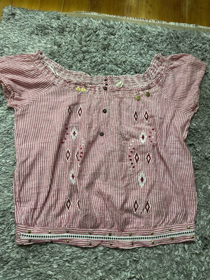 BSB women's striped blouse with embroidery used, size S