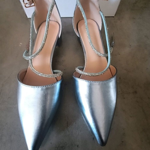 Low heels new size 38 silver