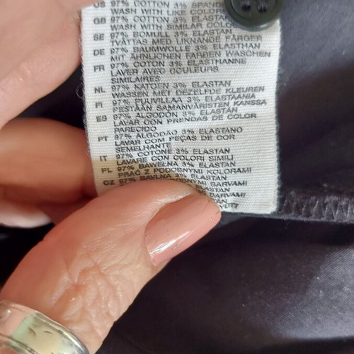 H&M Μαύρο Ελαστικό Βαμβακερό Πουκάμισο με Μανίκια Μπουφάν σαν καινούργιο