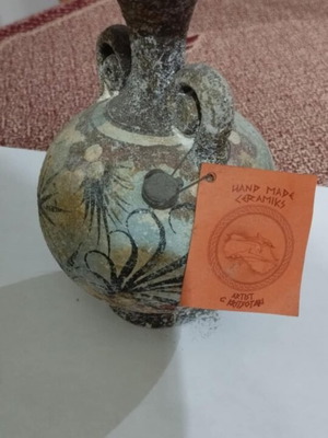 Συλλεκτικό χειροποίητο αγγείο Κρήτης σαν καινούργιο, αντίγραφο μουσείου G. Kritsotaki