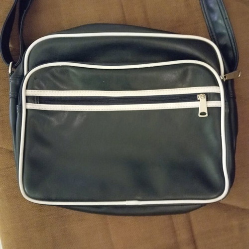 Vintage shoulder bag dark blue with white stripes like new