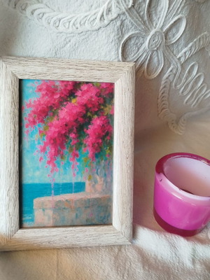 Aegean Drip framed wall decor on matte paper 10x15 cm