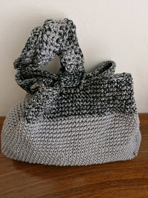 Handmade gray wrist bag new, polypropylene material
