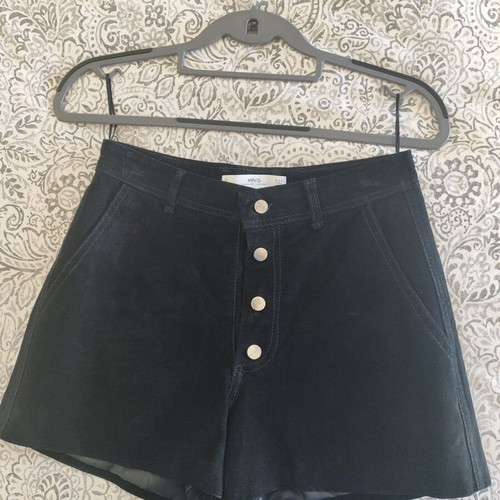 Suede shorts Mango black like new, high waist