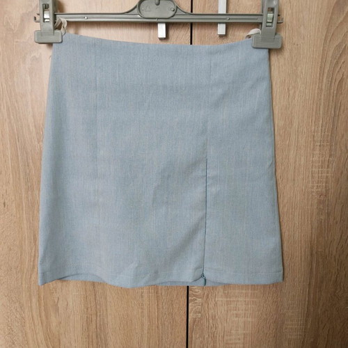 Mini skirt with zipper like new, turquoise, On Line, XS