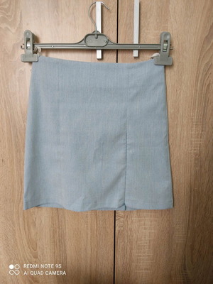 Mini skirt with zipper like new, turquoise, On Line, XS