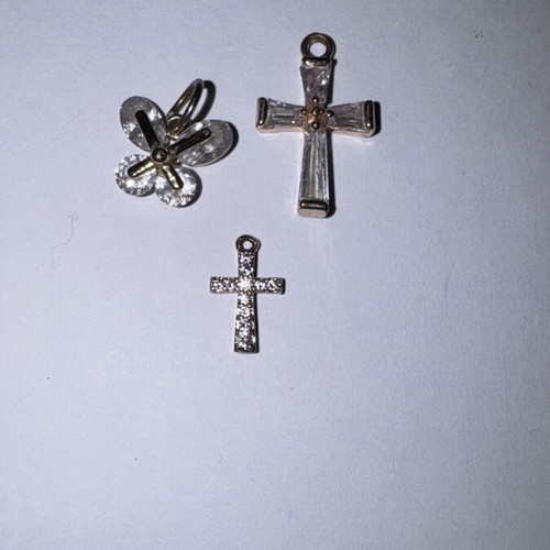 Cross pendants, gold color