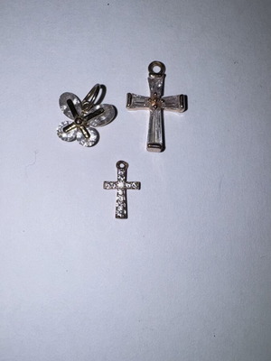 Cross pendants, gold color