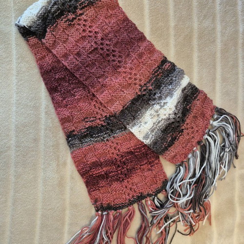 Handmade scarf and hat red burgundy new
