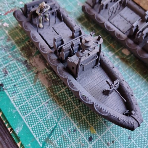 Rhib 11m US Marines inflatable boat model 1:72 scale