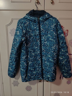 Puffer jacket like new, multicolored, with hood