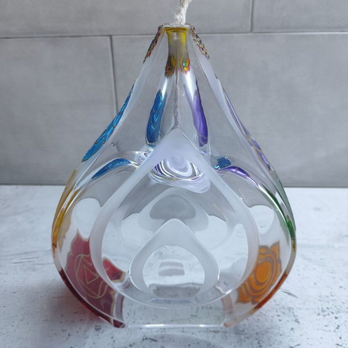 Oil Candle Holder with 7 Chakras Symbols like new