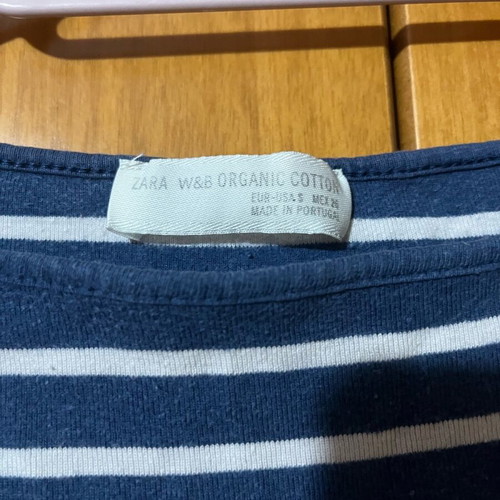Zara striped blouse size S organic cotton like new