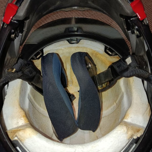 Nolan motorcycle helmet used, dual visor, flip-up