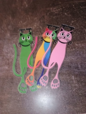 Colorful acrylic cat-shaped bookmarks