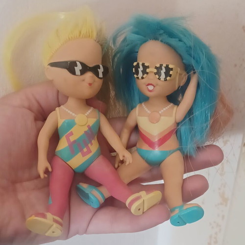 Tonka Hollywood Dolls vintage, used, set of two with color-changing hair