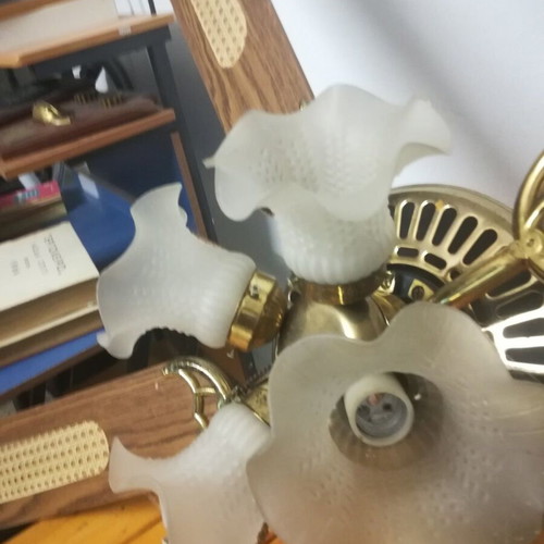Ceiling fan with four-light fixture fully functional