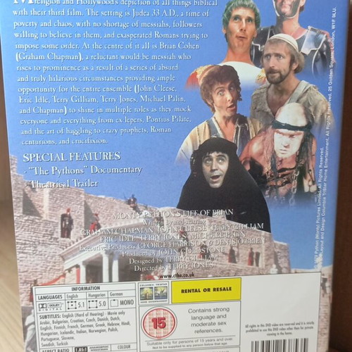 Monty Python's Life of Brian DVD with Greek subtitles, like new