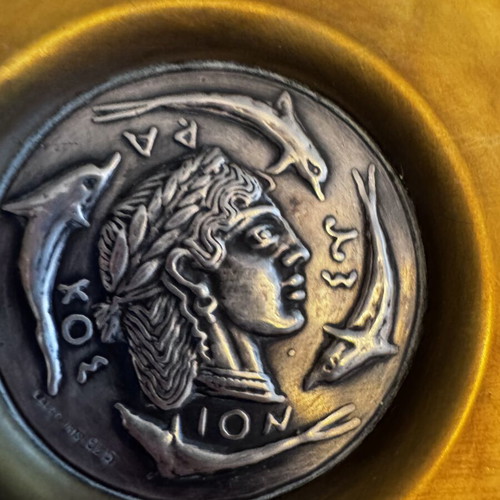 Ilias Lalaounis vintage plate Alexander the Great with 925 silver medal