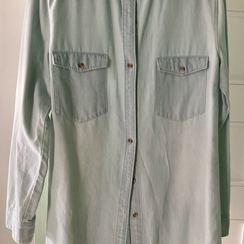Long denim shirt like new, size L, blue