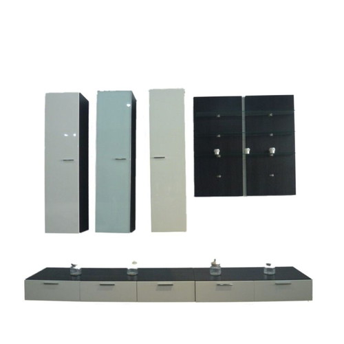 Mira wall unit new, 7 pieces, oak with white lacquer
