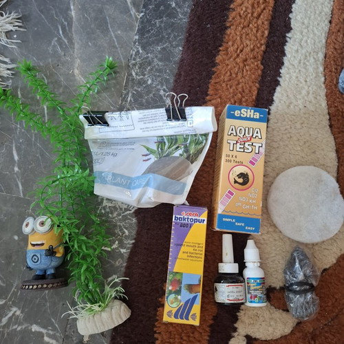Aquarium accessories new, plant care, baktopur, esha 2000, nano biotopol, aqua test, filter disc and coal