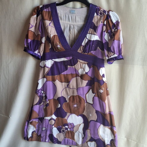 Oasis Floral Cotton Mini Dress Y2K Medium, like new