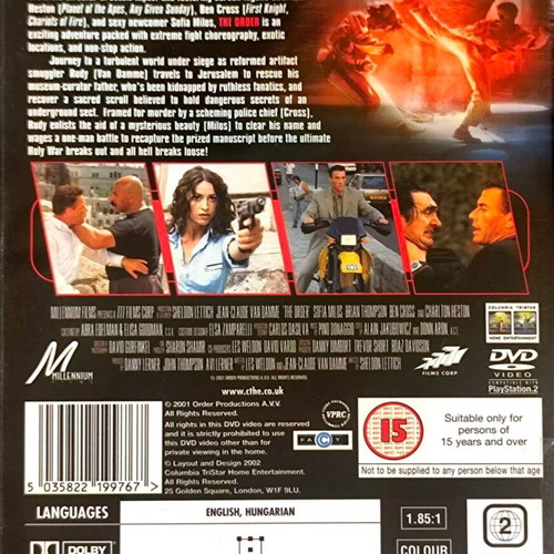 The Order DVD used action thriller movie with English subtitles