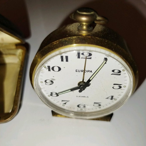 Travel clocks used, set of 4 vintage pieces