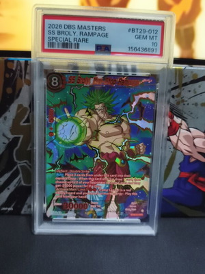 Dragonball Card SS Broly Non-Stop Rampage PSA 10 new