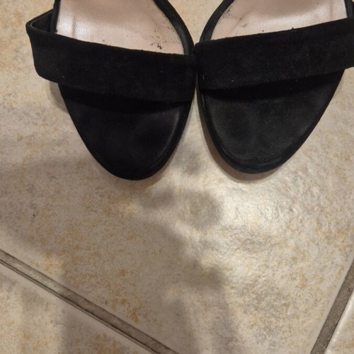 Mark Milan suede black 12cm heels sandals like new, size 39