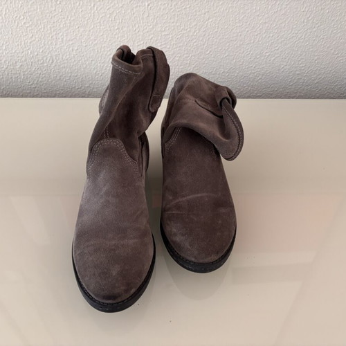 Suede ankle boots slouchy taupe size 38 like new