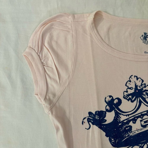 Juicy Couture pink baby tee with blue crown design like new