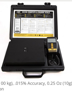 Portable electronic refrigerant charging scale used up to 100 kg