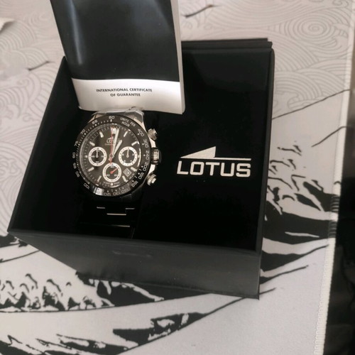 Lotus men's watch like new with black dial and chronograph