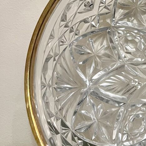 Crystal salad bowl with gilded border, like new