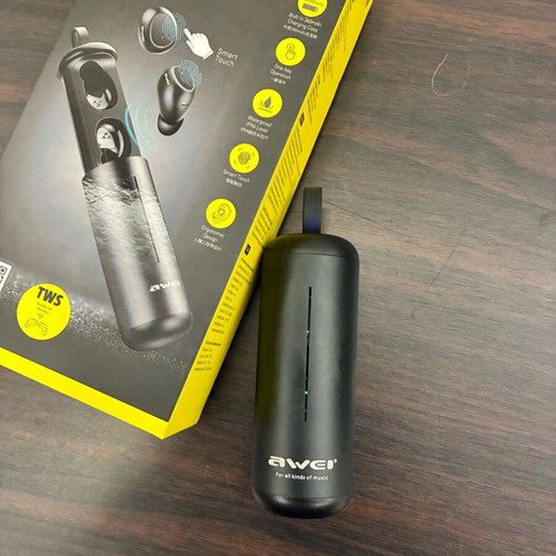 Awei T55 True Wireless Earbuds used with all accessories