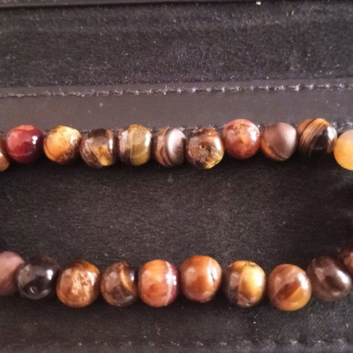 Bracelet with Tiger's Eye Semiprecious Stones like new, brown