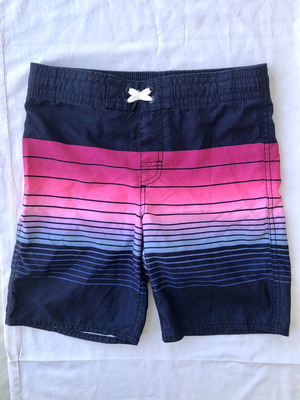 Old Navy Boys' Swim Shorts size 8 like new, blue and pink