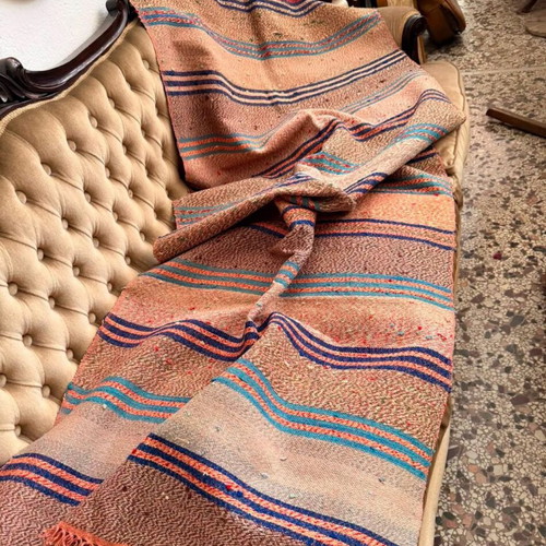 Handmade wool rag rug used