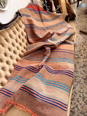 Handmade wool rag rug used