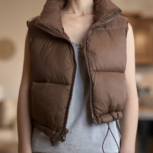 Stradivarius sleeveless jacket like new, spring and autumn, brown, XS