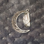 Crescent moon necklace with stone