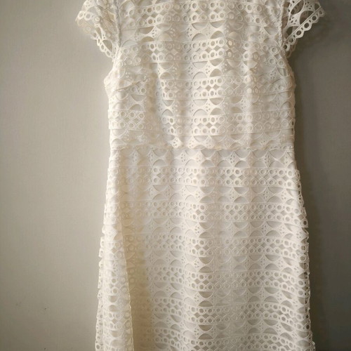H&M white dress size L like new with zipper