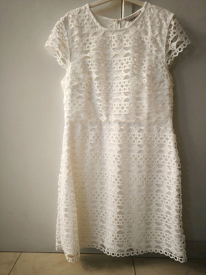 H&M white dress size L like new with zipper