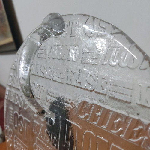 Cheese serving platter like new with ergonomic glass handle
