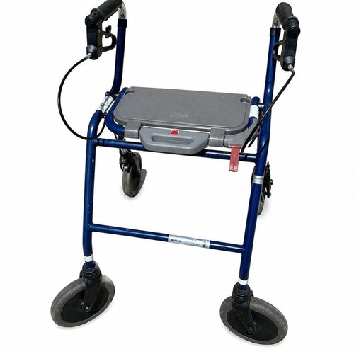 Rollator used with seat, hand brakes and adjustable handles